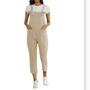 Casual  Straps Tie Knot Front Overalls Baggy with Pockets Bib Loose Trousers